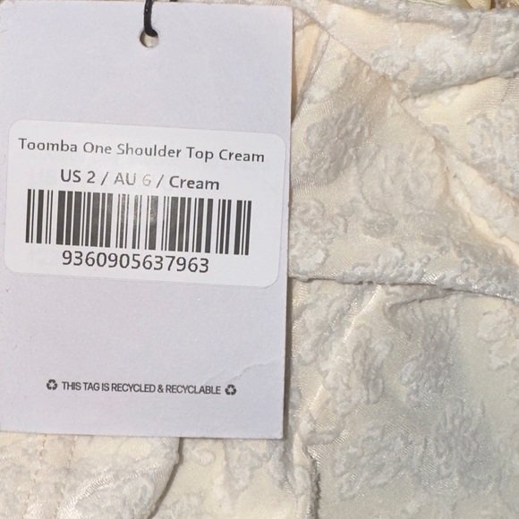 Princess Polly Toomba One Shoulder Ivory Lace Top, women’s size 2 NWT - Picture 10 of 12